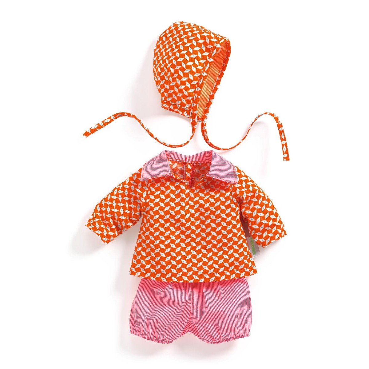 Dukkest: Orange/ lyserdt st med hue