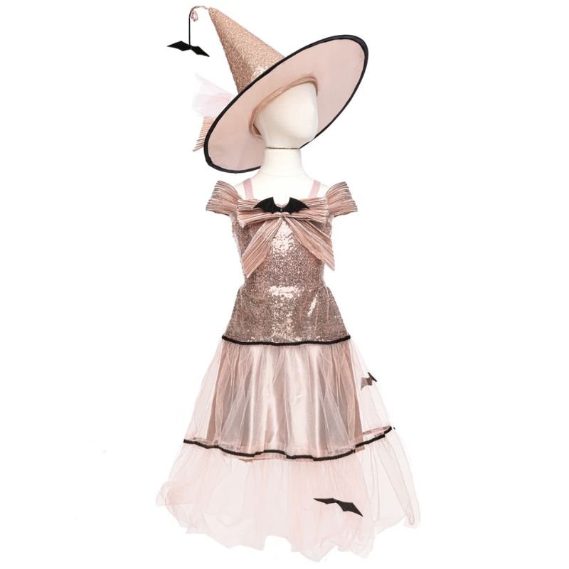 Heksekostume glam med hat 5-6 r