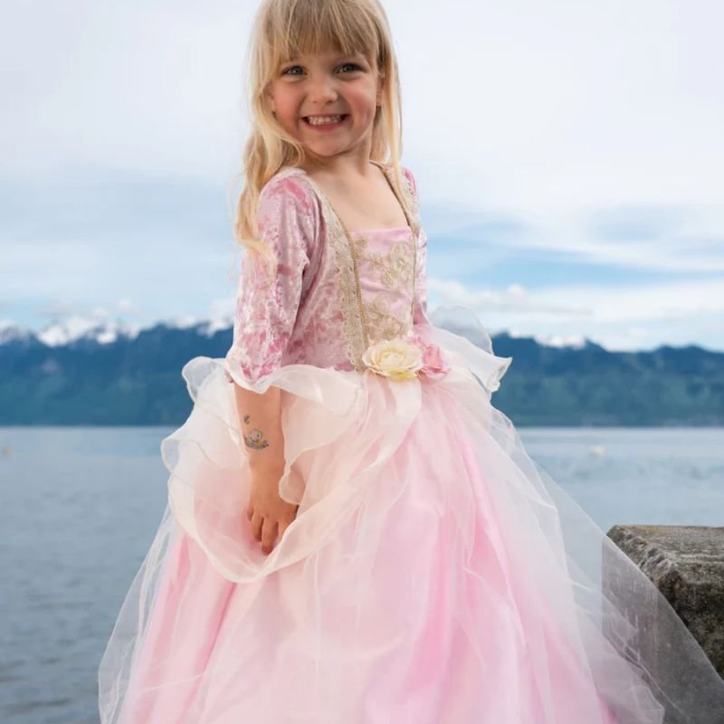 Prinsessekjole pink rose 5-6 r