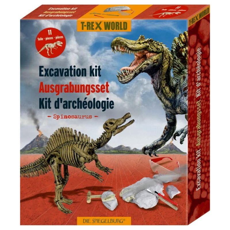 Udgravningsst med Spinosaurus dinosaur