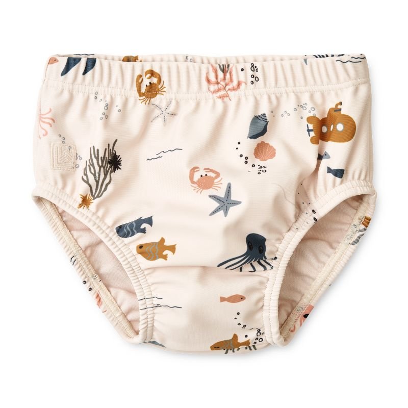 Babybadebukser sea creature/ sandy str.80